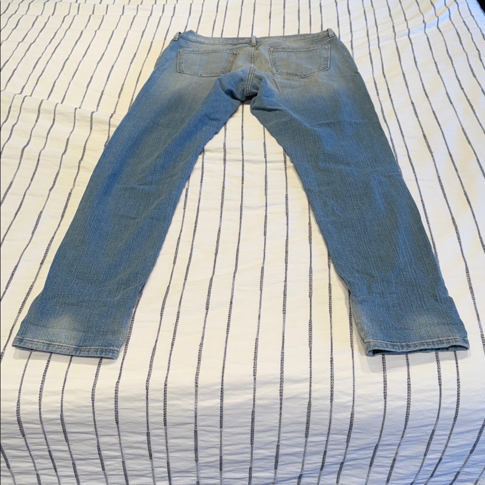 Frame Denim Distressed Patchwork Blue Skinny Jean… - image 7